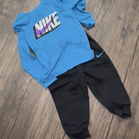 Nike Other - NIKE Black Sweat Pants and Blue Tee. Size 2T.